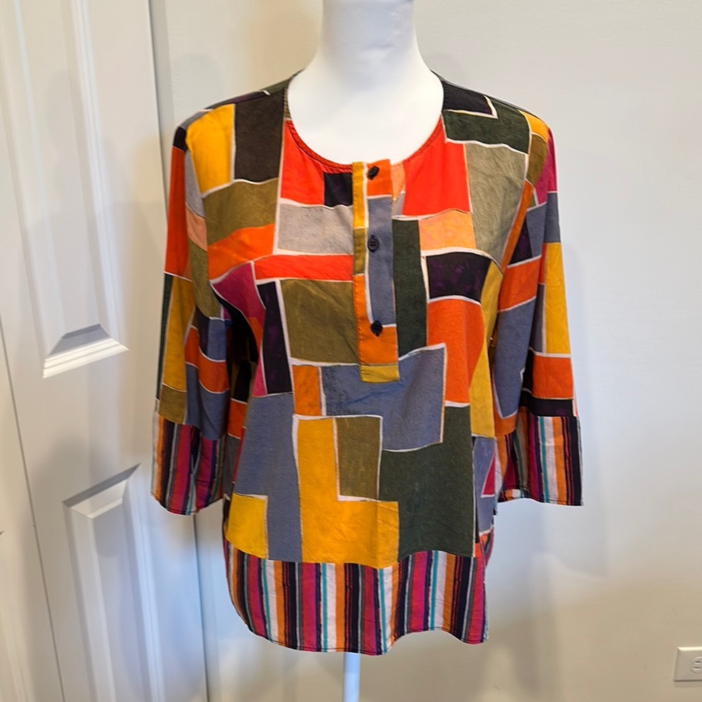 Colorful Patchwork Women's Blouse
